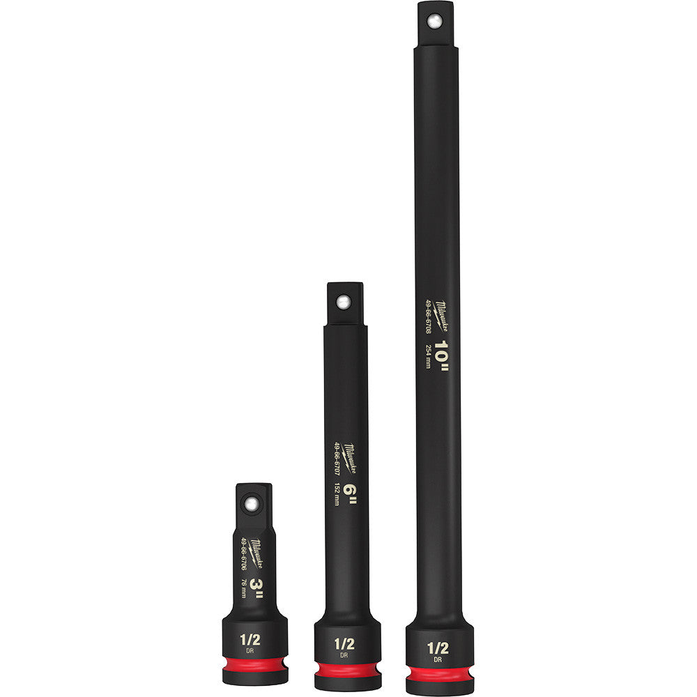 Milwaukee 49-66-6715 3pc SHOCKWAVE Impact Duty 1/2-inch Drive Extension Set