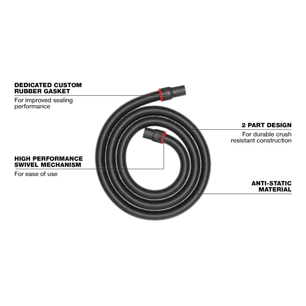 Milwaukee 49-90-2004 2-1/2-inch x 16-foot Flexible Hose for Vacuum Cleaners