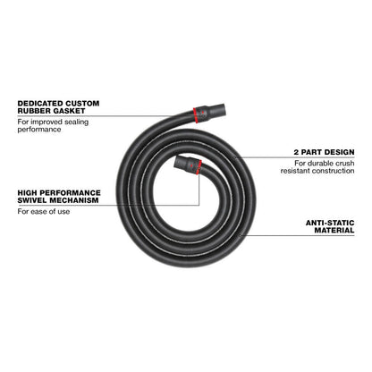 Milwaukee 49-90-2004 2-1/2-inch x 16-foot Flexible Hose for Vacuum Cleaners