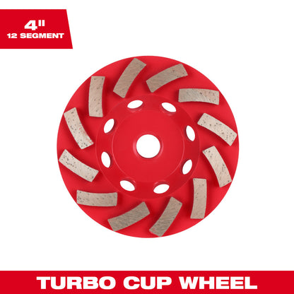Milwaukee 4in Segmented Turbo Diamond Cup Wheel