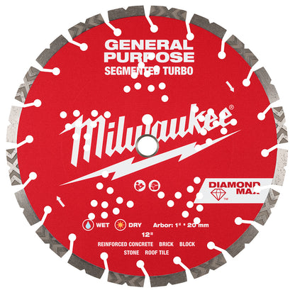 Milwaukee DIAMOND MAX 12in Segmented Turbo Diamond Blade