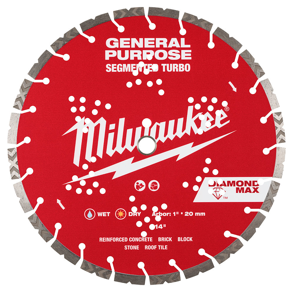 Milwaukee DIAMOND MAX 14in Segmented Turbo Diamond Blade