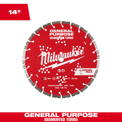 Milwaukee DIAMOND MAX 12in Segmented Turbo Diamond Blade