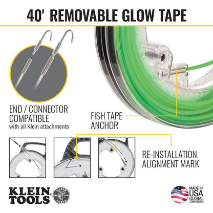 Klein Tools 50660 40' Glow Fish Tape