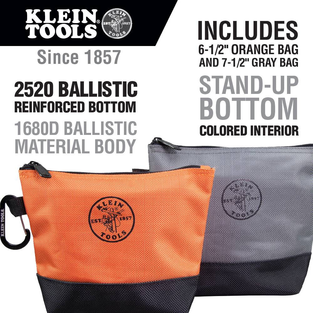 Klein Tools 55470 Stand-Up Zipper Tool Pouches - 2pk