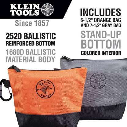 Klein Tools 55470 Stand-Up Zipper Tool Pouches - 2pk