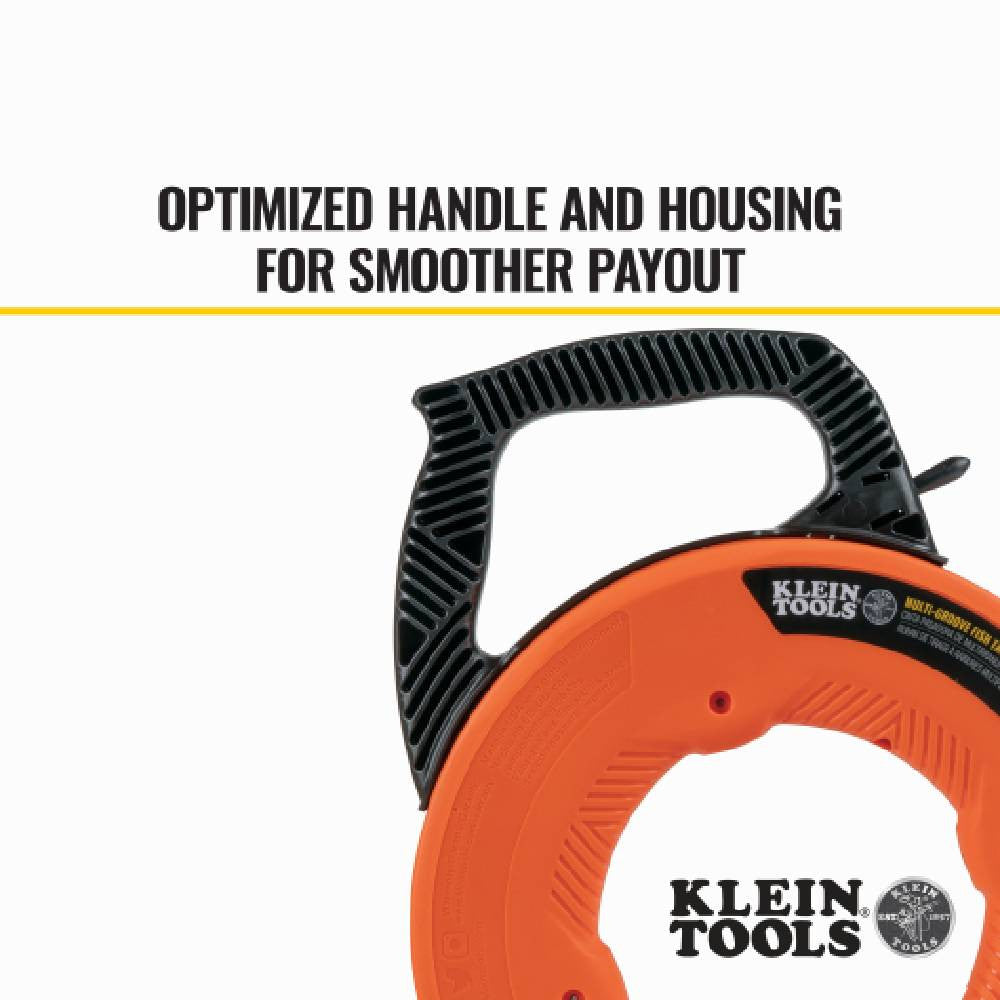 Klein Tools 56382 50' Multi-Groove Fibreglass Fish Tape with Nylon Tip