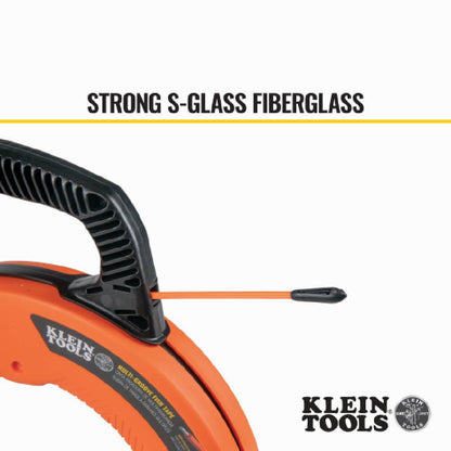 Klein Tools 56382 50' Multi-Groove Fibreglass Fish Tape with Nylon Tip