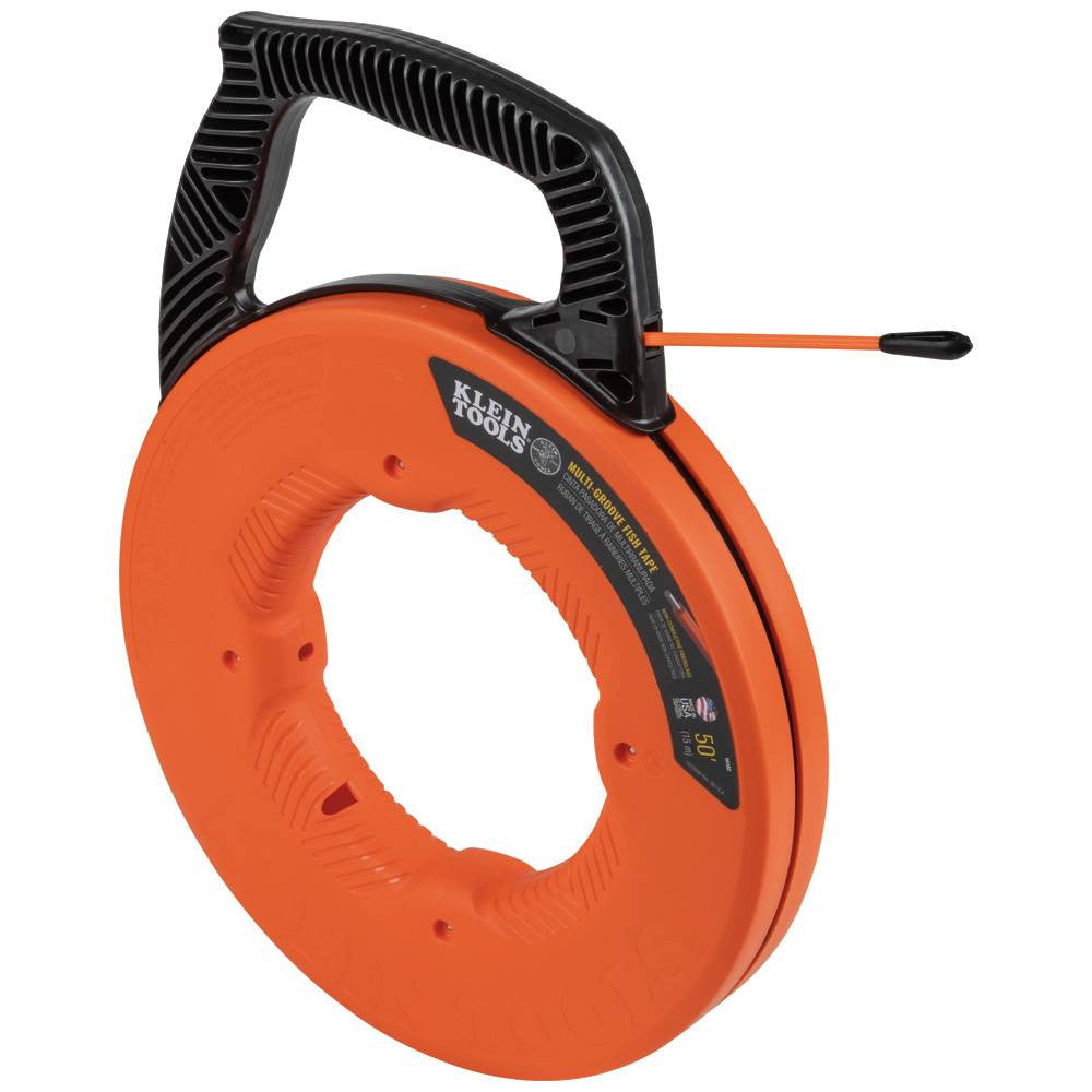 Klein Tools 56382 50 foot Multi-Groove Fibreglass Fish Tape with Nylon Tip