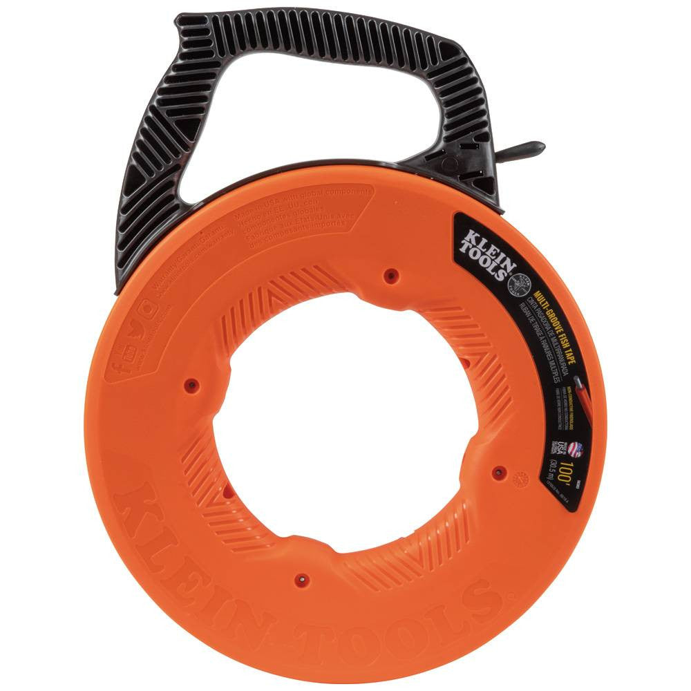 Klein Tools 56383 100' Multi-Groove Fibreglass Fish Tape with Nylon Tip