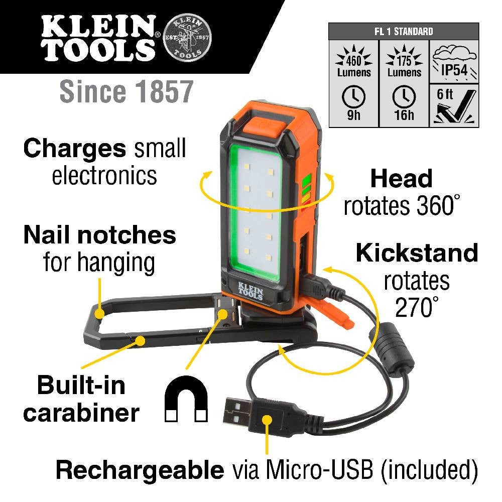 Klein Tools 56403 Rechargeable Personal 460 Lumen Work Light