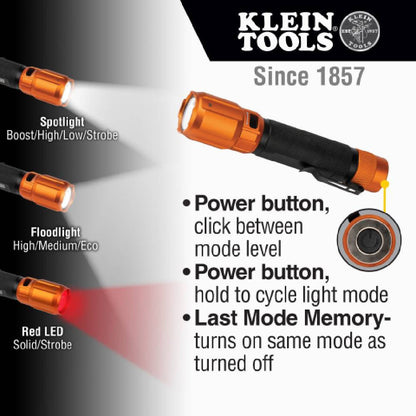 Klein Tools 56413 Rechargeable 2-Color LED 1000 Lumen Flashlight with Holster