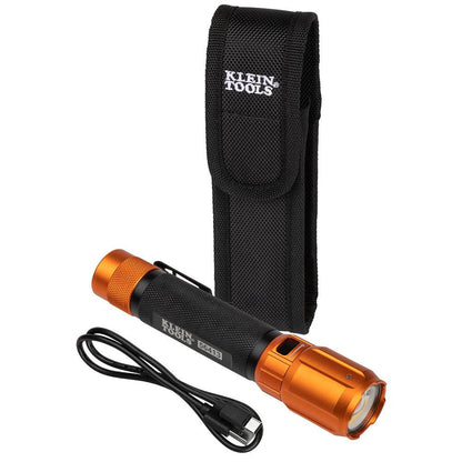 Klein Tools 56413 Rechargeable 2-Color LED 1000 Lumen Flashlight with Holster