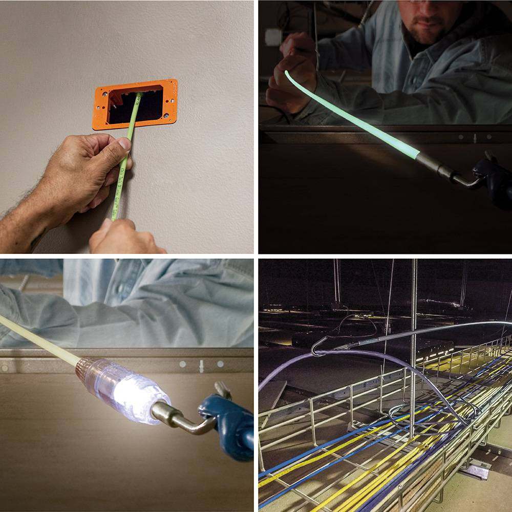 Klein Tools 56430 Splinter Guard 30' Mid-Flex Glow Rod Set