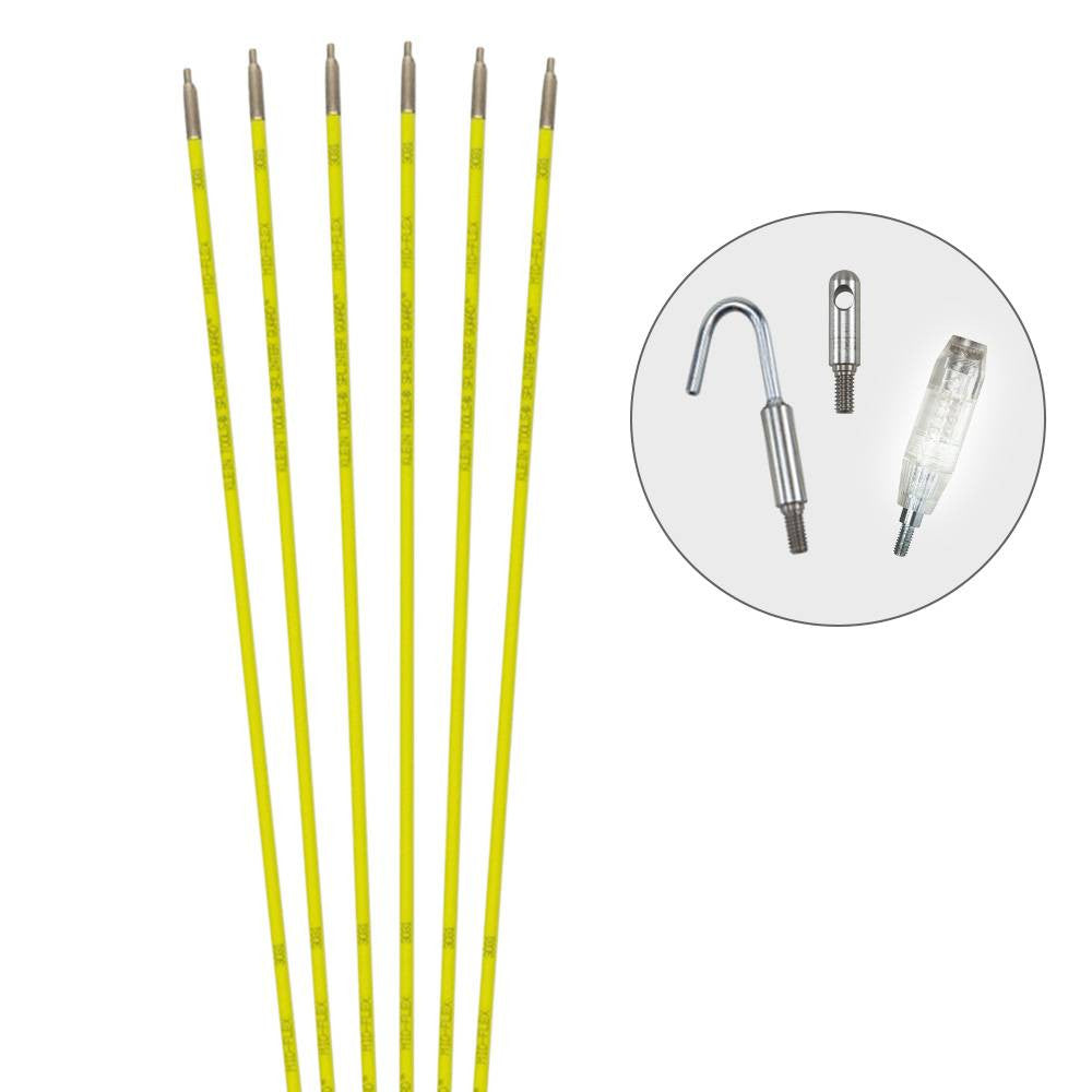 Klein Tools 56430 Splinter Guard 30 foot Mid-Flex Glow Rod Set
