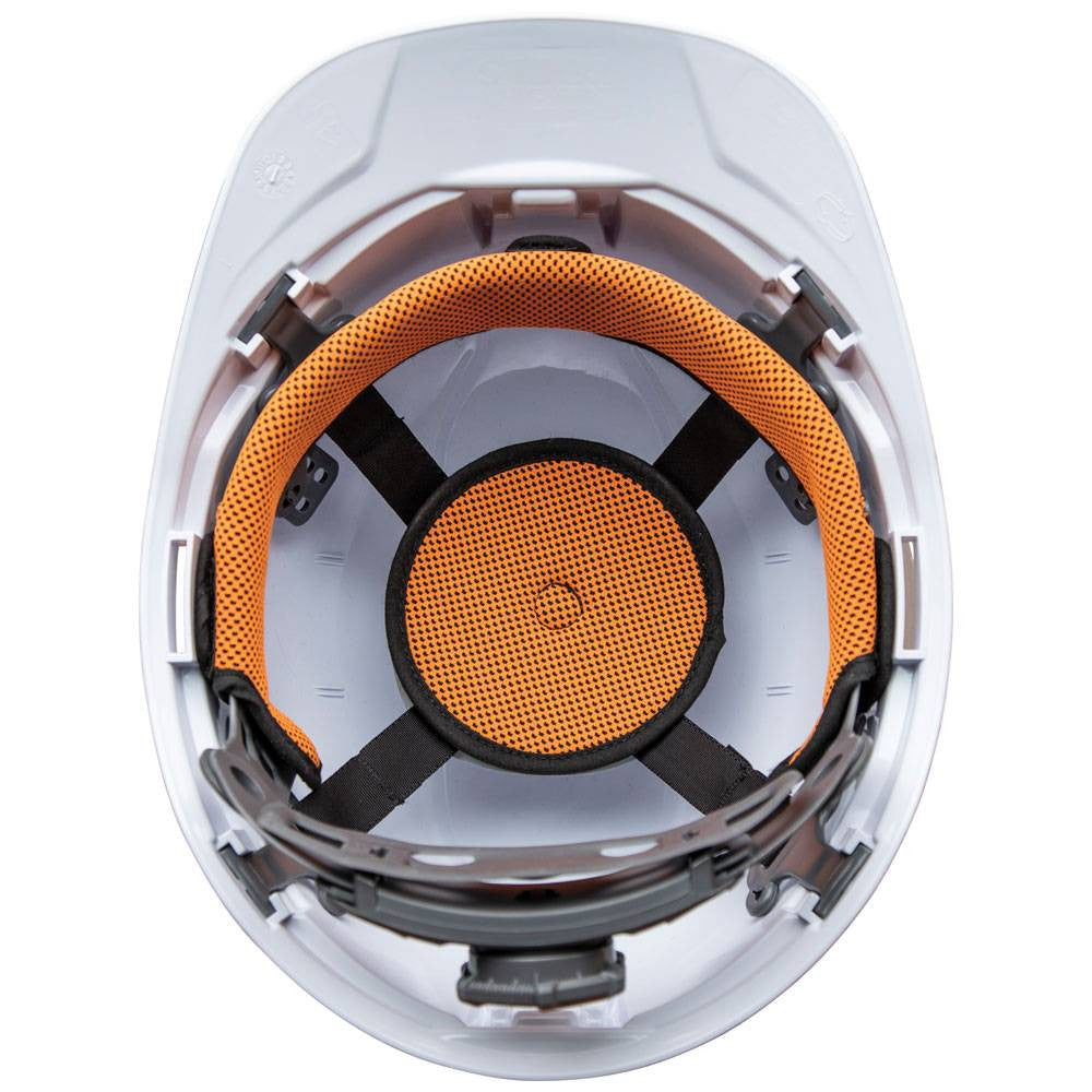 Klein Tools 60107RL White Non-Vented Cap Style Hard Hat with Rechargeable Headlamp