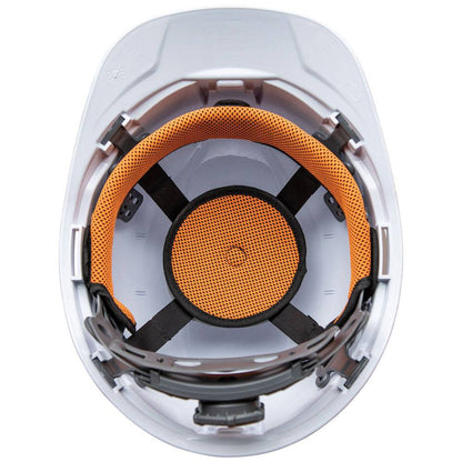 Klein Tools 60107RL White Non-Vented Cap Style Hard Hat with Rechargeable Headlamp