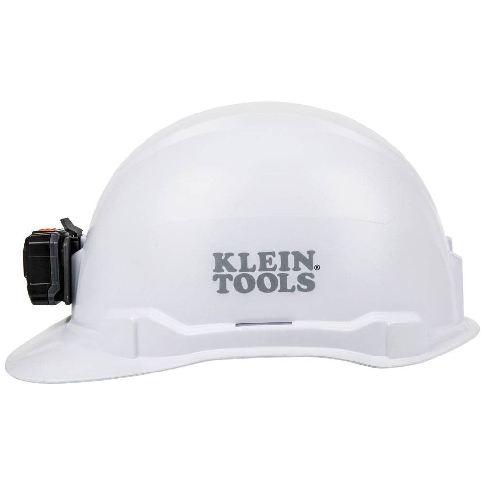 Klein Tools 60107RL White Non-Vented Cap Style Hard Hat with Rechargeable Headlamp