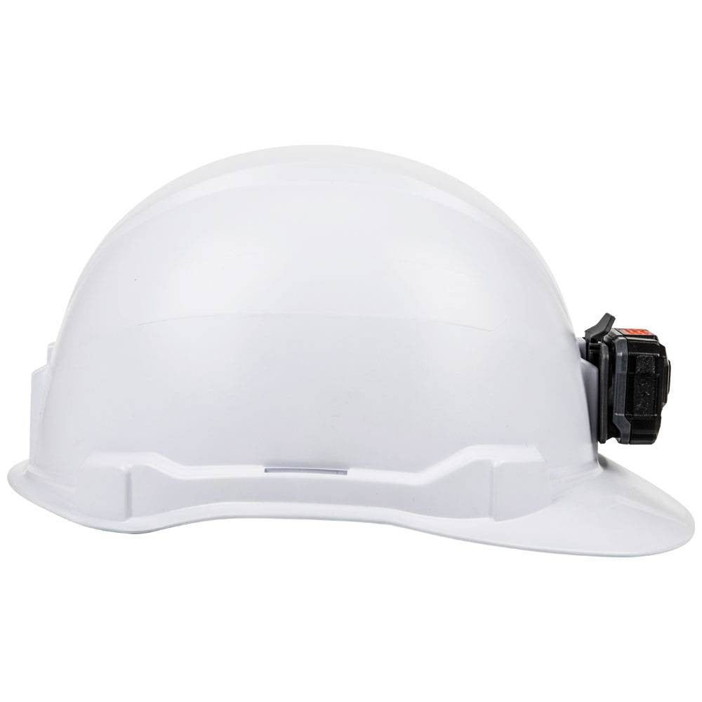Klein Tools 60107RL White Non-Vented Cap Style Hard Hat with Rechargeable Headlamp