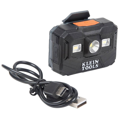 Klein Tools 60107RL White Non-Vented Cap Style Hard Hat with Rechargeable Headlamp