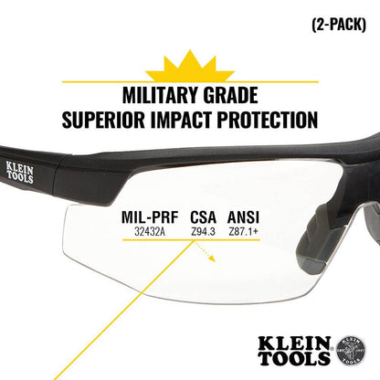 Klein Tools 60171 Clear Lens Standard Safety Glasses - 2pk