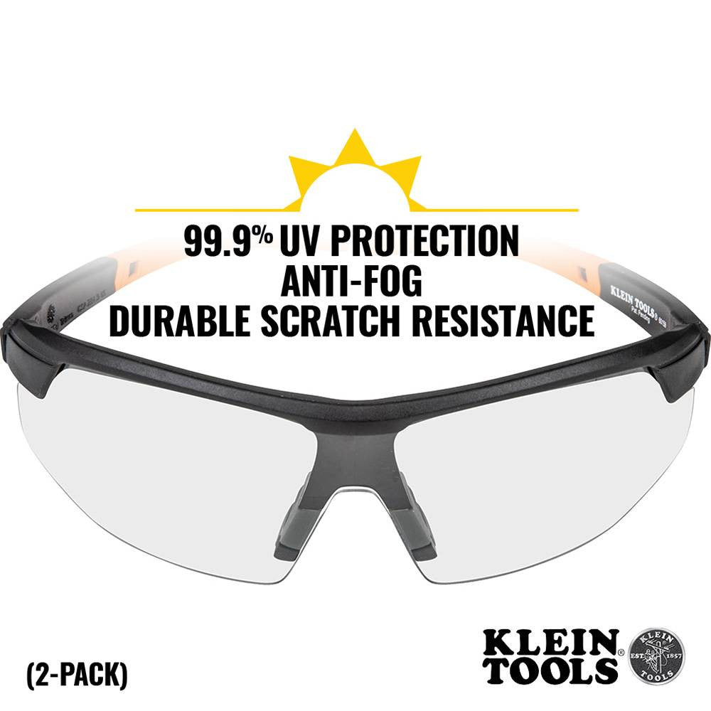 Klein Tools 60171 Clear Lens Standard Safety Glasses - 2pk
