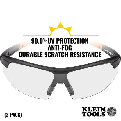 Klein Tools 60171 Clear Lens Standard Safety Glasses - 2pk
