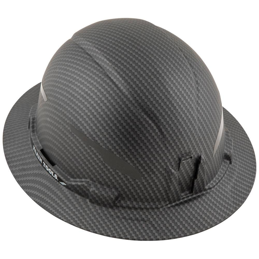 Klein Tools 60345 Black Premium KARBN Pattern Non-Vented Full Brim Hard Hat