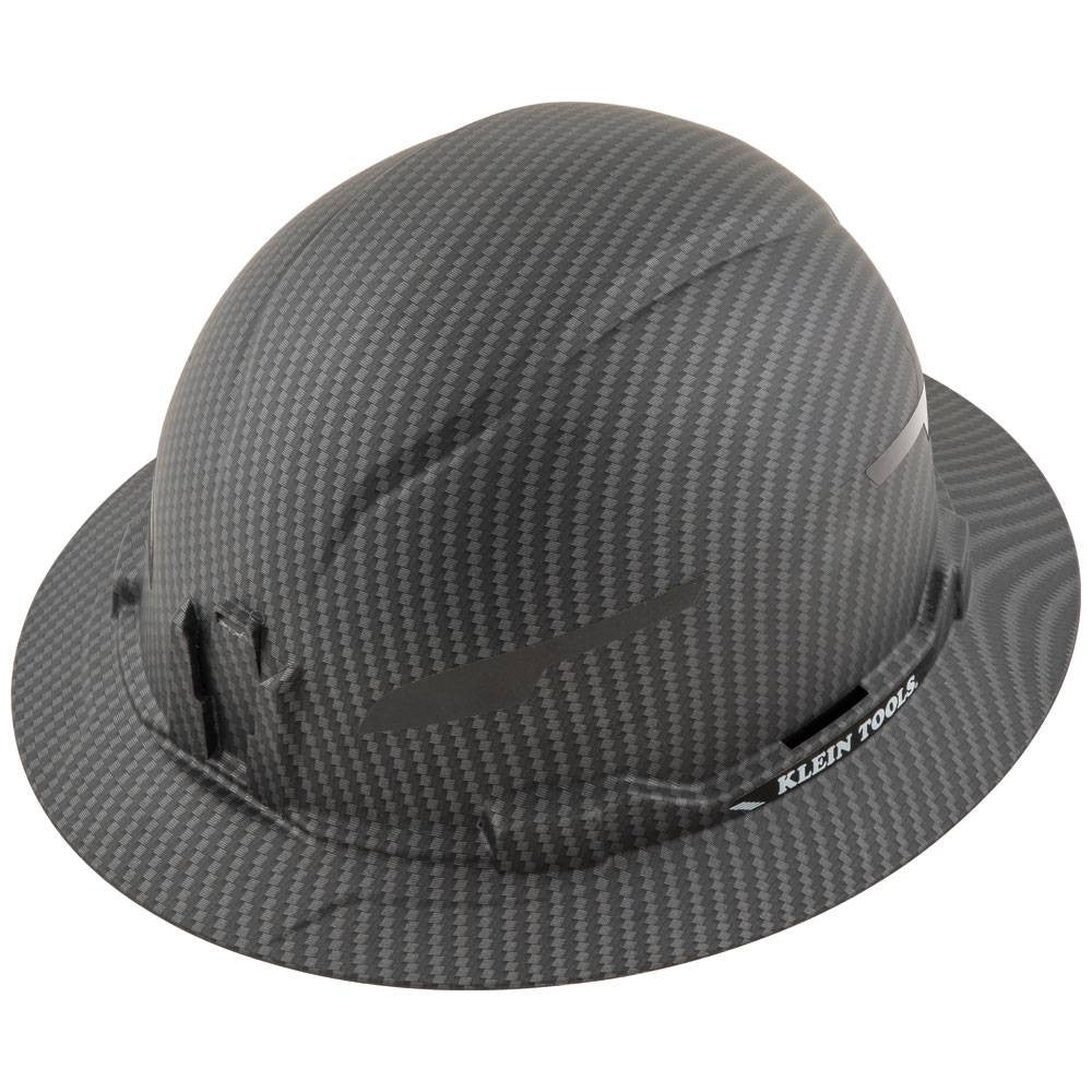 Klein Tools 60345 Black Premium KARBN Pattern Non-Vented Full Brim Hard Hat