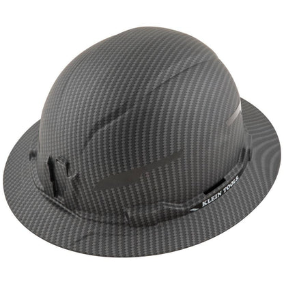Klein Tools 60345 Black Premium KARBN Pattern Non-Vented Full Brim Hard Hat