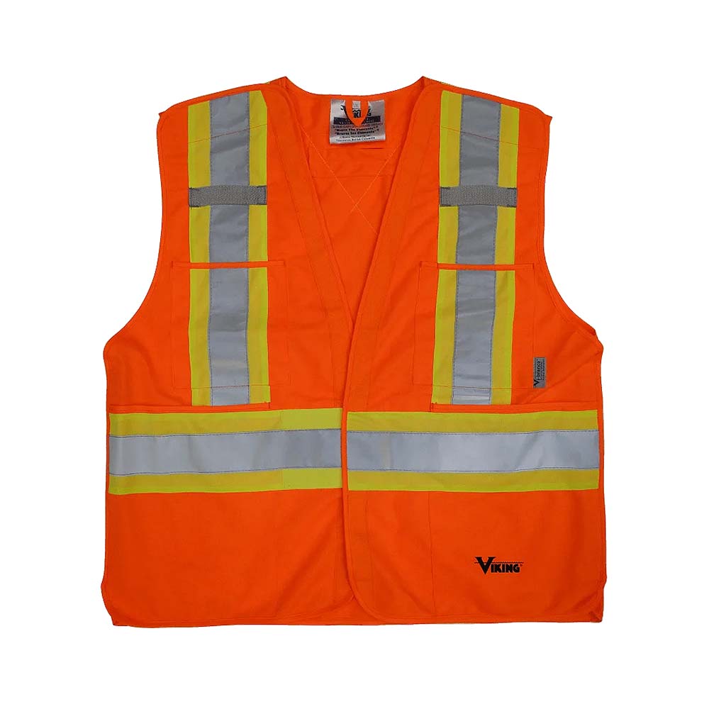 Viking Open Road BTE 5pt. Tear Away Hi-Vis Class 2 Orange Safety Vest - L/XL