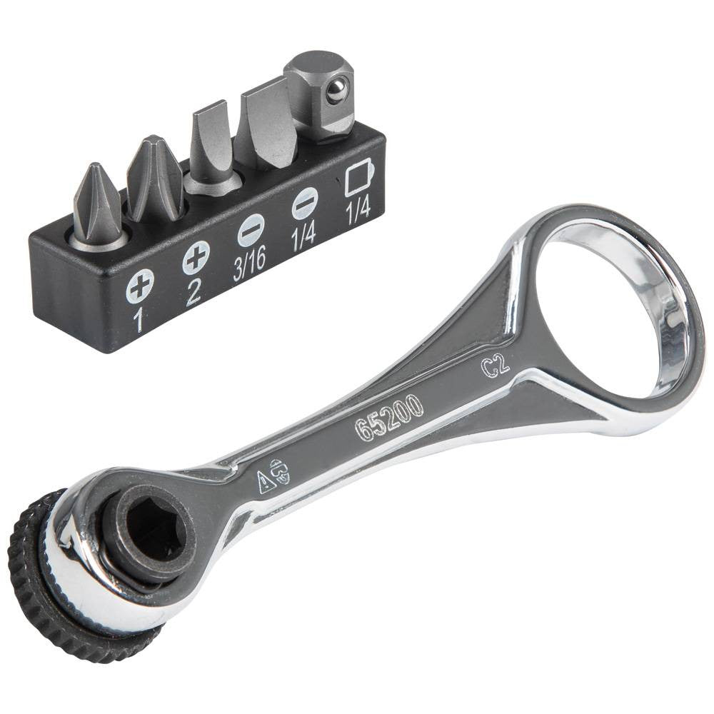 Klein Tools 65200 5pc Electrician foots Slim-Profile Mini Ratchet Set