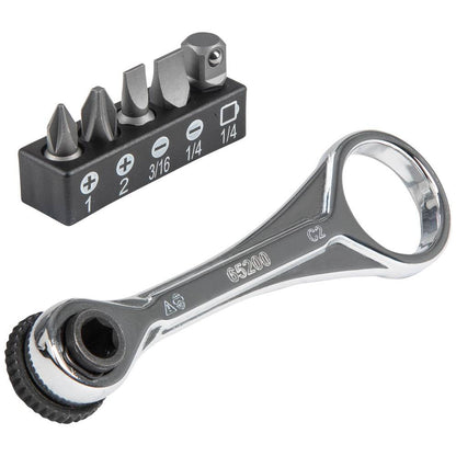 Klein Tools 65200 5pc Electrician foots Slim-Profile Mini Ratchet Set