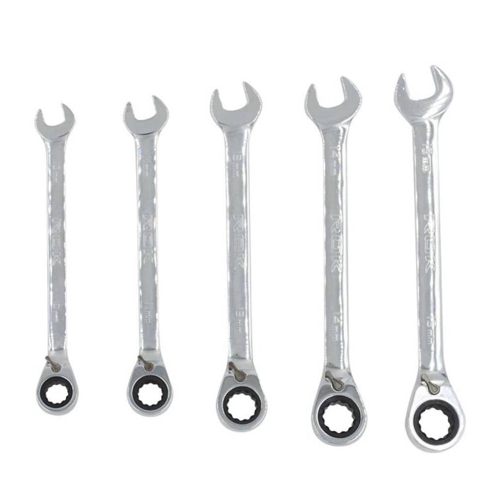 ROK 68006 5pc Metric CrV Ratcheting Wrench Set