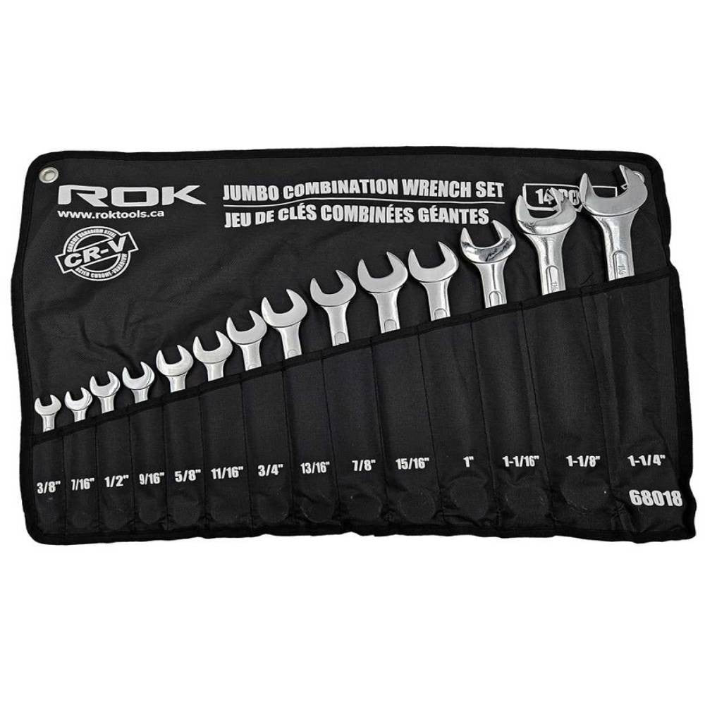 ROK 68018 14pc SAE CrV Jumbo Conbination Wrench Set