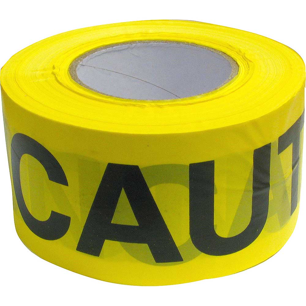 ROK 3in x 300' Caution Barricade Tape - Yellow