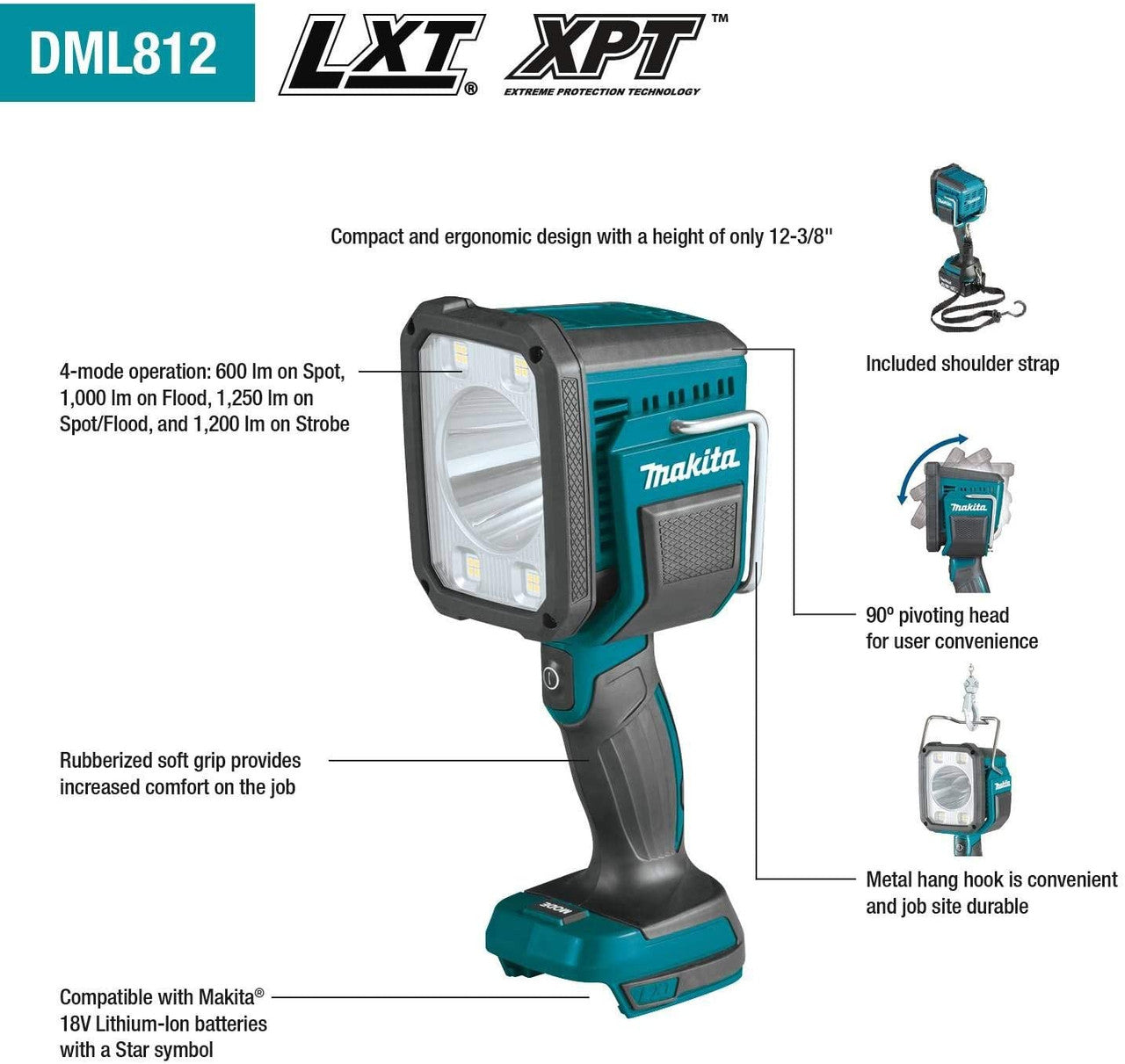 Makita DML812 18V LXT LED Spotlight (Tool Only)