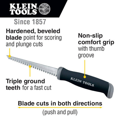 Klein Tools 725 Jab Saw showing features of the jab saw