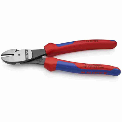 Knipex 7402200SBA 8 inch Comfort High Leverage Diagonal Cutter showing plier with jaws open