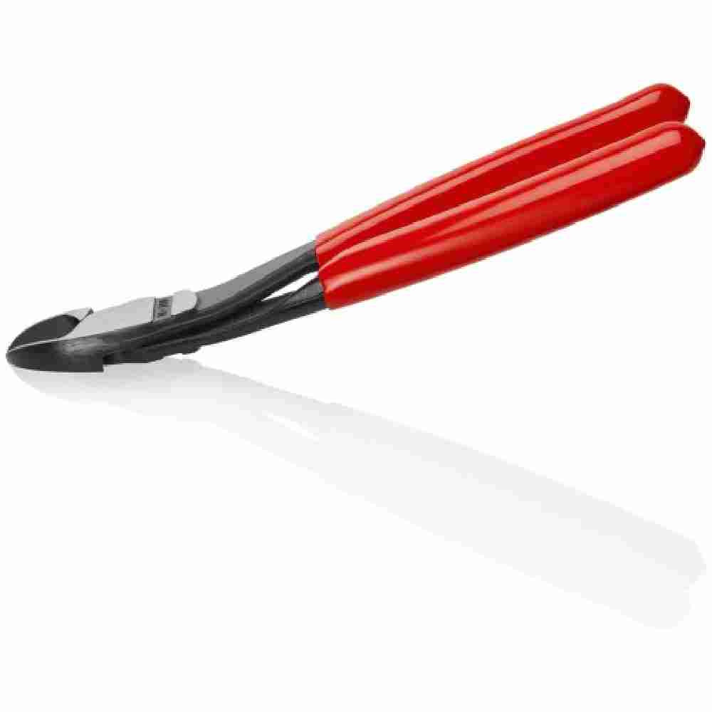Knipex 7421200SBA 8 inch High Leverage Angled Head Diagonal Cutters Showing angle of head
