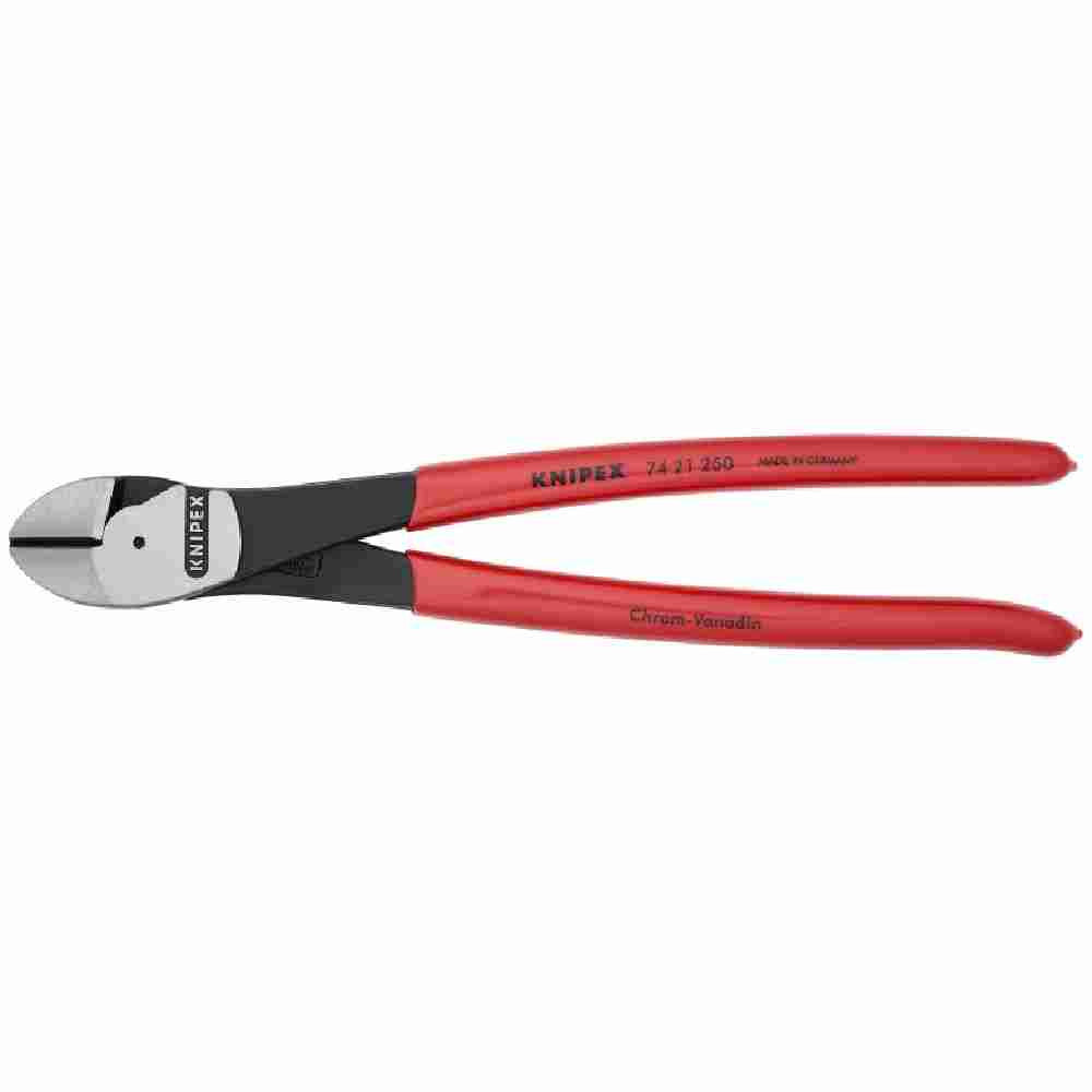 Knipex 7421250SBA 10 inch High Leverage Angled Head Diagonal Cutters