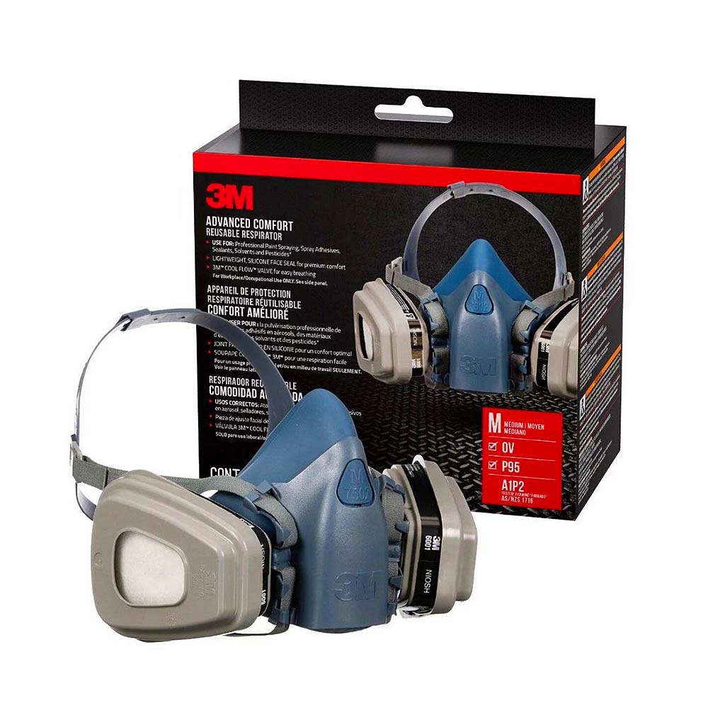 3M P95 Half Facepiece Premium Silicone Spray Paint Respirator Kit - Medium