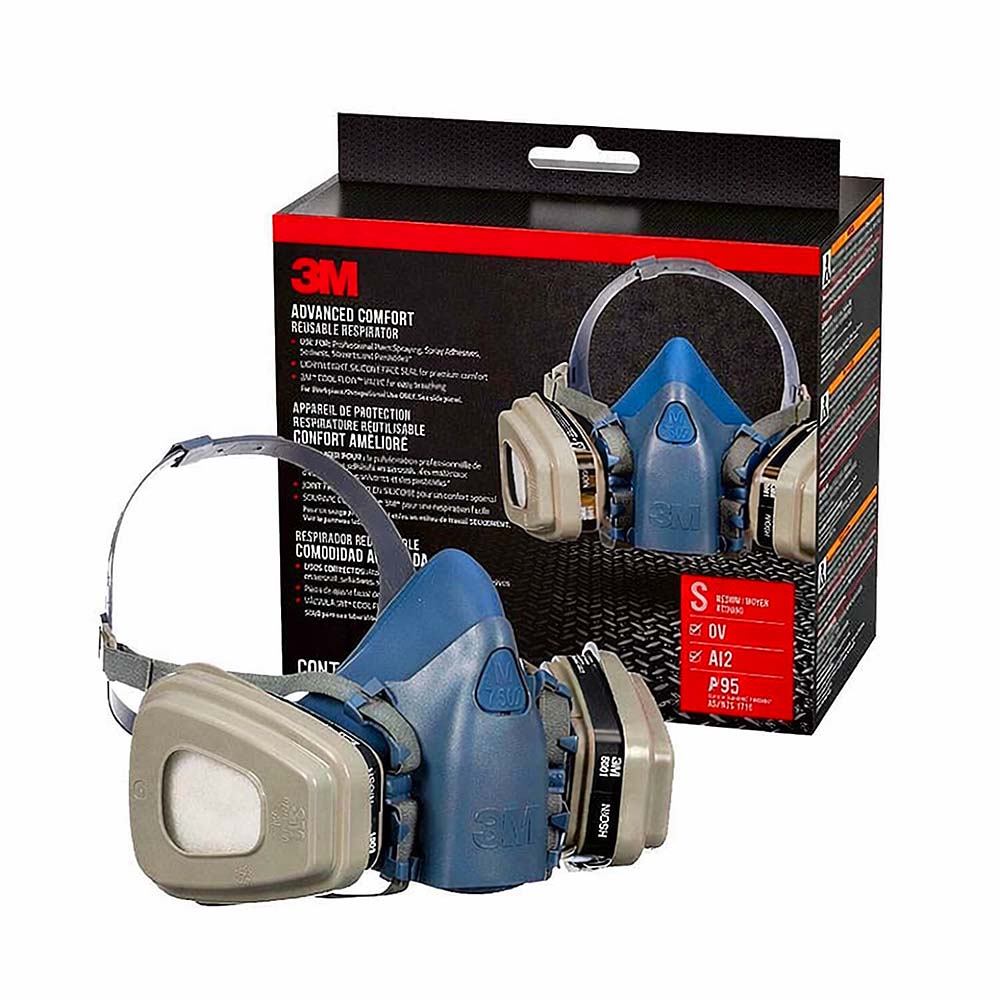 3M P95 Half Facepiece Premium Silicone Spray Paint Respirator Kit - Small