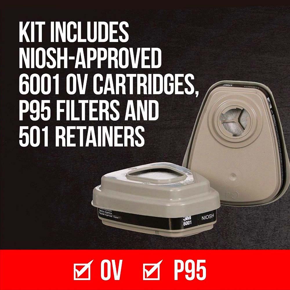 3M P95 Half Facepiece Premium Silicone Spray Paint Respirator Kit - Medium