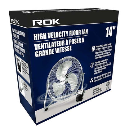 ROK 14in High Velocity Floor Fan