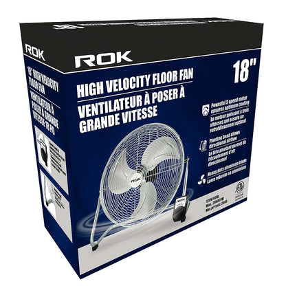 ROK 18in High Velocity Floor Fan