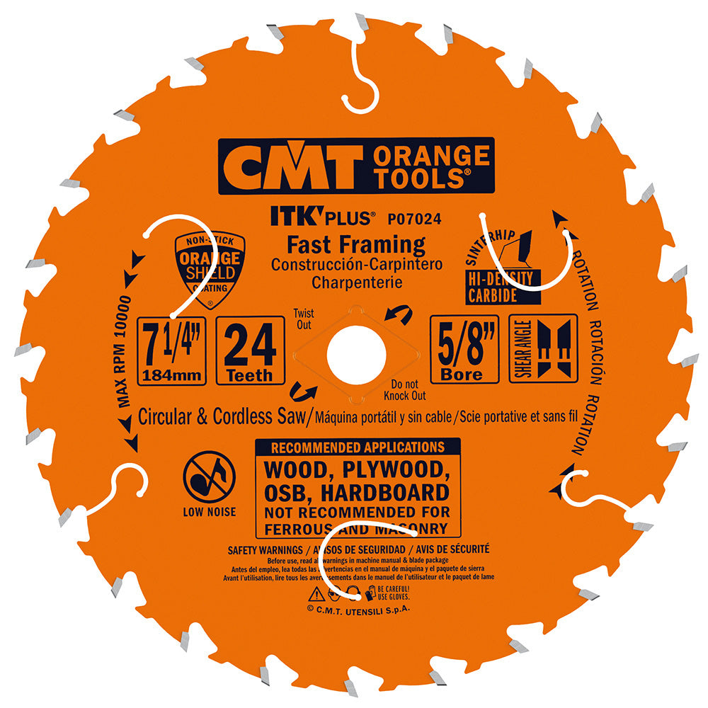 CMT 7-1/4in x 24T ITK Plus Fast Framing Saw Blade
