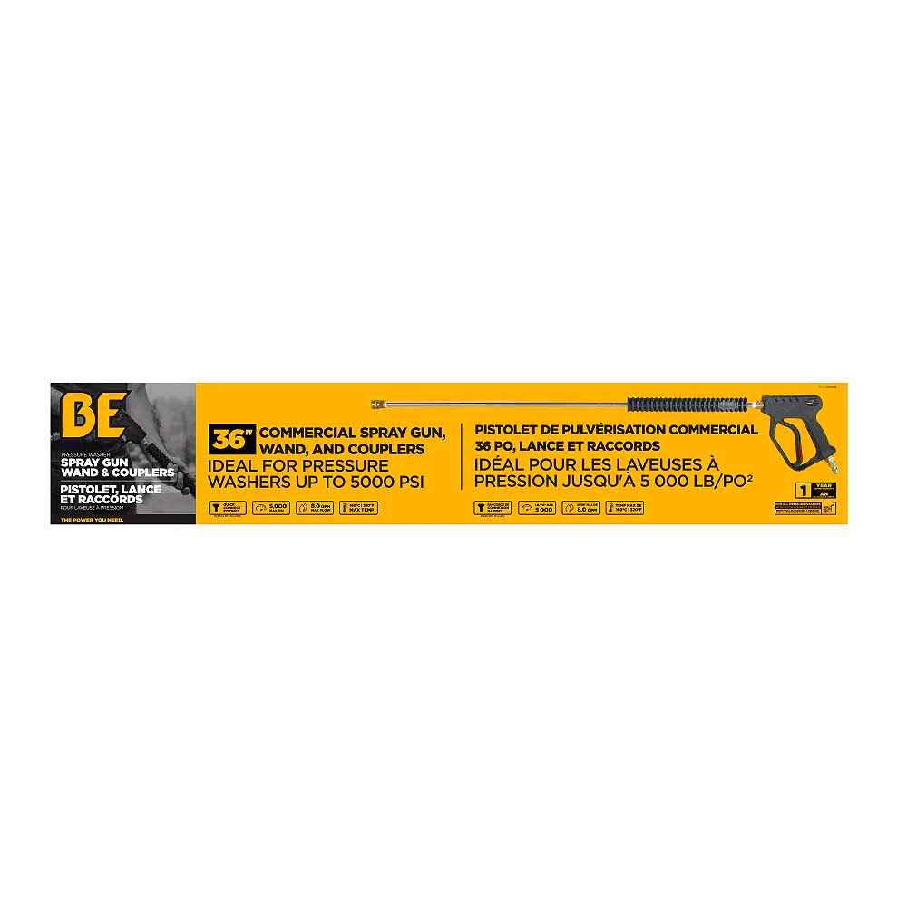 BE 36in Spray Gun and Wand Assembly with Quick-Connect Couplers