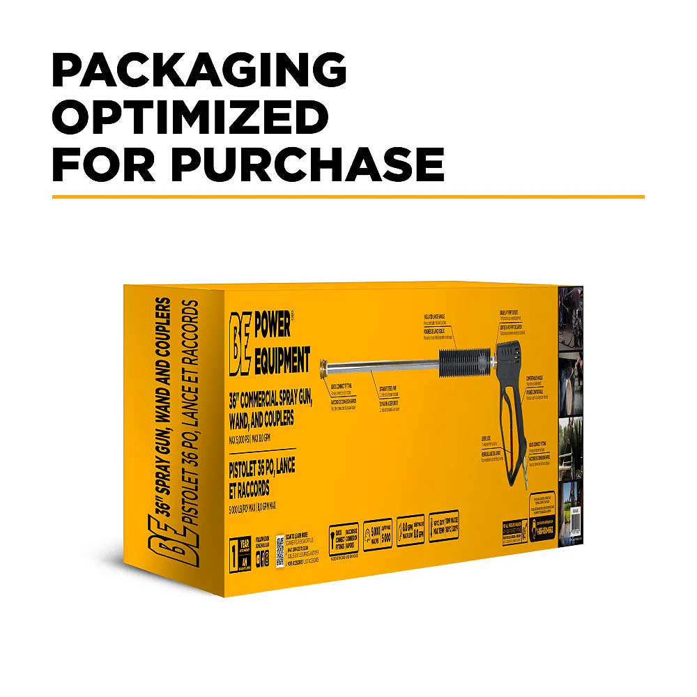 BE 36in Spray Gun and Wand Assembly with Quick-Connect Couplers