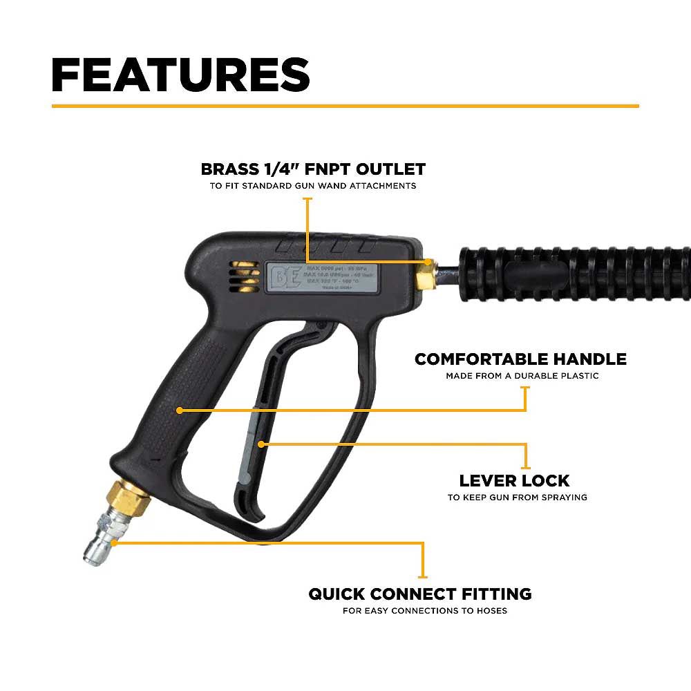 BE 47in Spray Gun and Wand Assembly with Quick-Connect Couplers